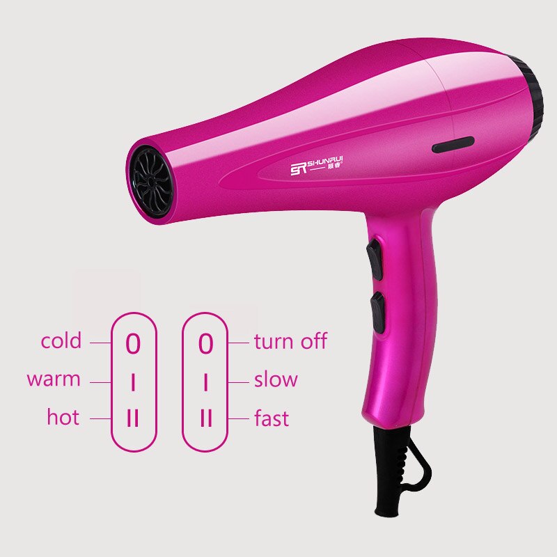 Hair Dryer with Nozzles /cold Air Blow Dryer for High Power Blowdryer Household Dryer Hair Tool 220-240V 40D