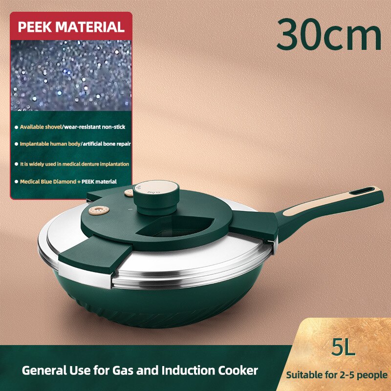 Hoge Capaciteit Potten Inductie Kookplaat Wok Thuis Keuken Multifunctionele Kookgerei Steak Koekenpan Non-stick Algemene Chinese Pan met Deksel: Paars