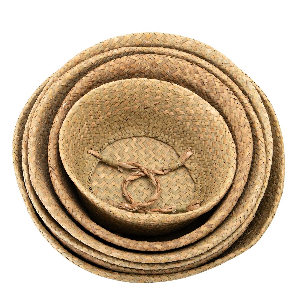 Wicker Storages Basket Flower Baskets Laundry Storage Decorative Basket Rattan Flower Pot Garden Planters Household Organizer