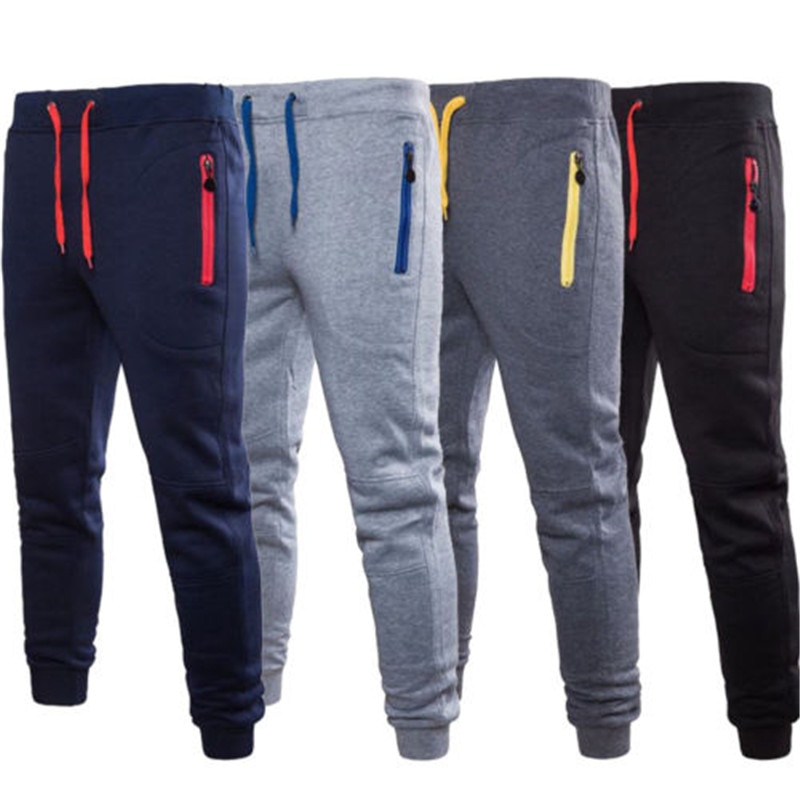 hommes Sport Joggers Hip Hop Jogging Fitness pantalon décontracté poche fermeture éclair pantalon pantalon
