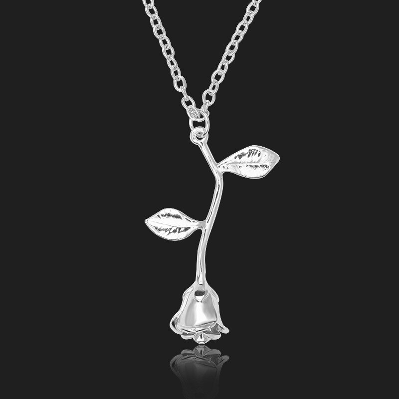 Sumeng zarte rosenblüten-anhänger-halskette, bezaubernder schmuck in gold- und silberfarben, wunderschöne rosen-halskette für damen und mädchen