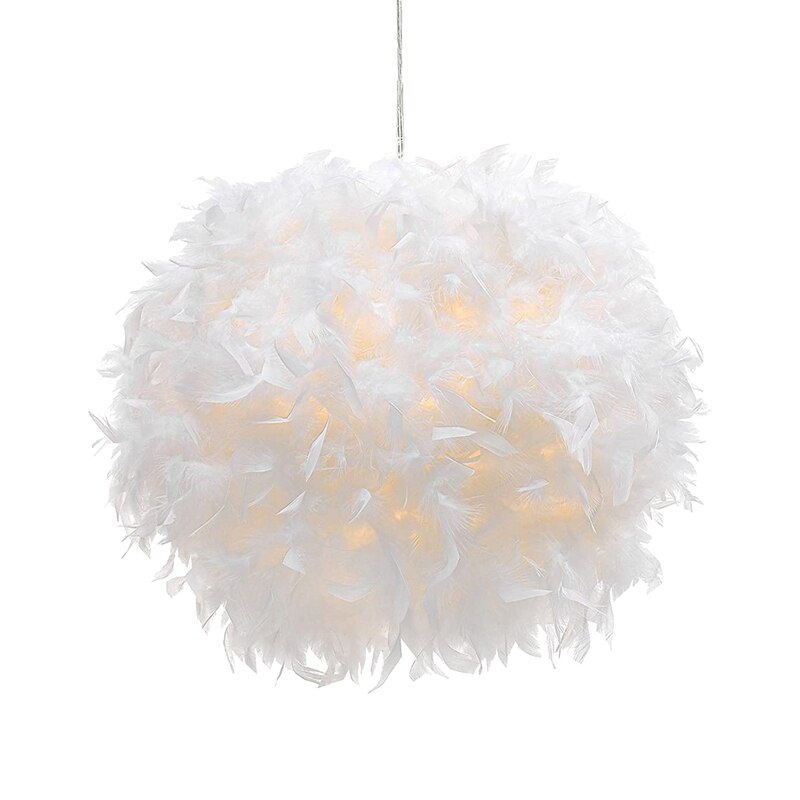 Lustre plume blanche abat jour pour le salon salle a manger chambre lampadaire et lampe de Table abat jour plume