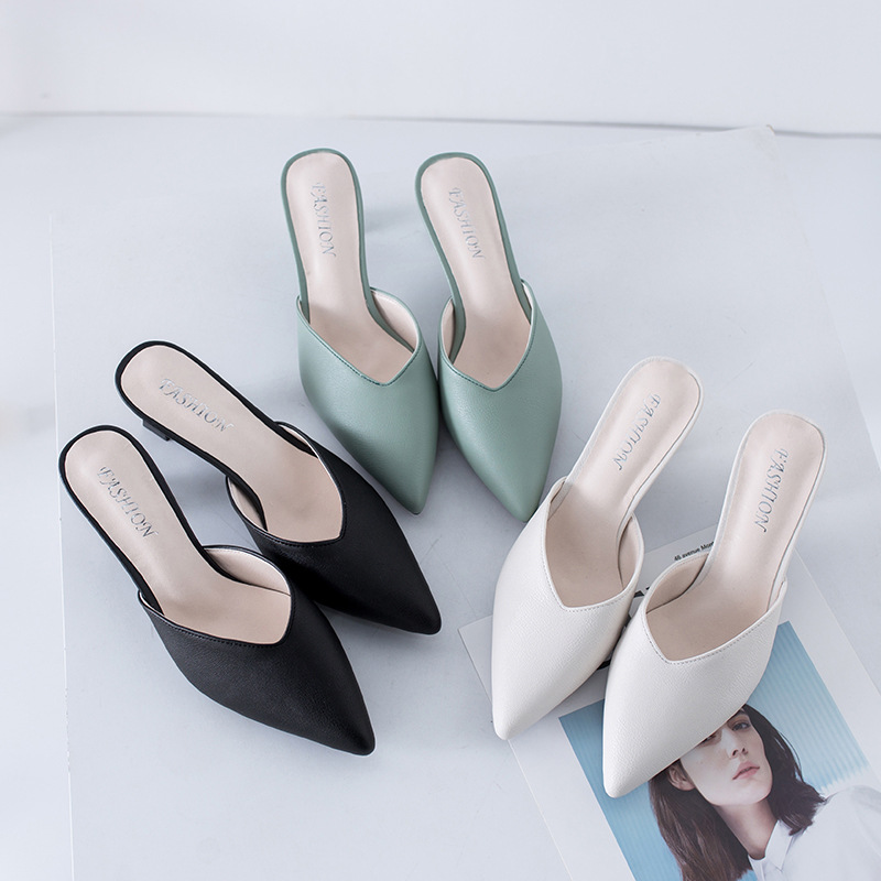 White Spring Office Shoes Women High Heels Pump 5CM Slip on Sandals Sandalias Comfortable Ladies Tenis White High Heels