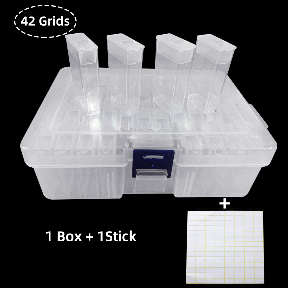 Diamond Embroidery Storage Box Muti-Grids Painting Accessory Beads Clear Case Carry Organizer Transparent Container Holder: 42 grids