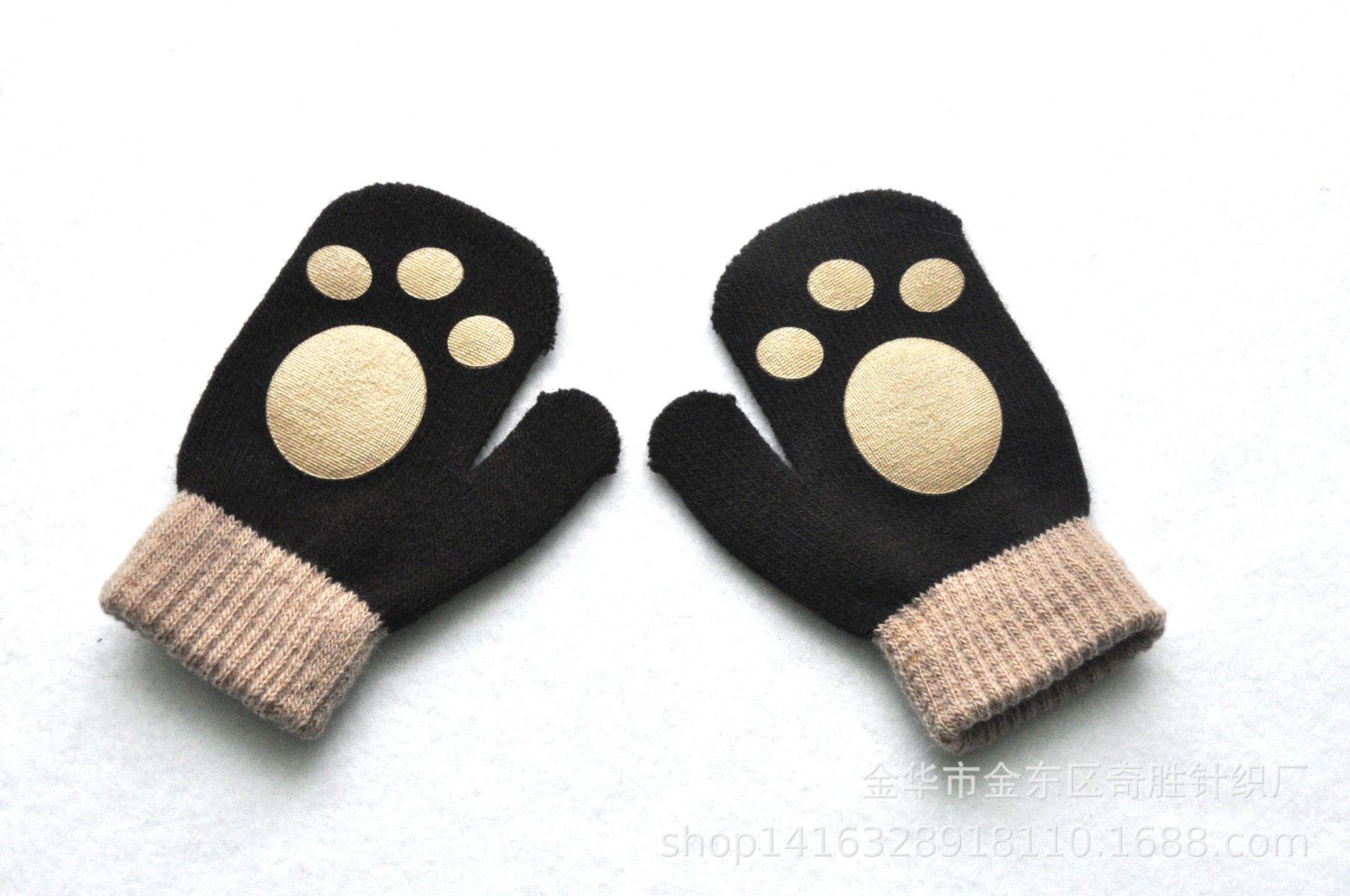 1-5years Kinder Winter Warme Handschuhe Kindergarten Baby Mädchen Baby Jungen Nette Handschuhe Winter Zubehör Für Kinder KF191: coffee