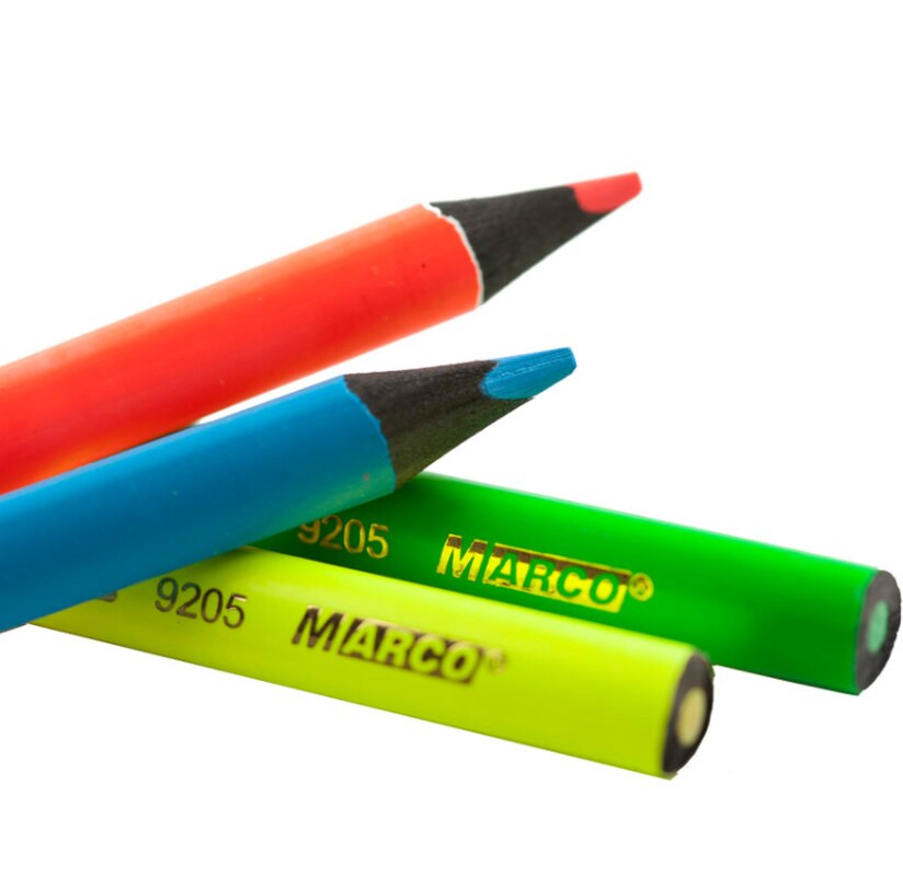 Marco Hyundai-lápices de colores fluorescentes para dibujo, lápiz triangular para colorear, póster de tarjeta de papel negro, papelería escolar