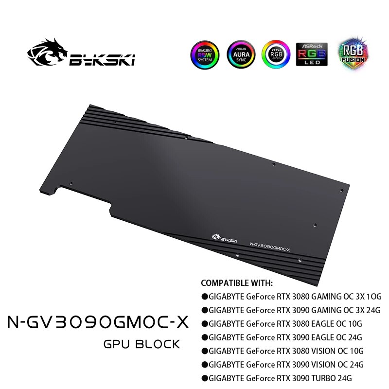 Bykski 3060 3070 3080 3090 GPU Wasser Kühlung Backplate, Vollständige Palette Von Grafikkarte Backplane, VGA Wasser Block Backplates: N-GV3090GMOC-X Platte