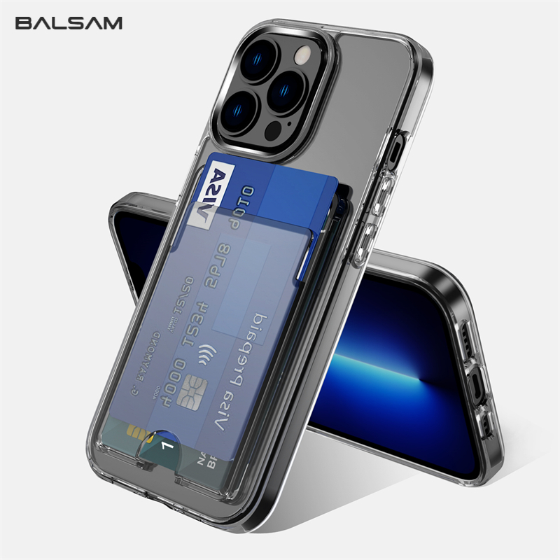 Funda transparente de lujo con ranura para tarjetas, carcasa dura de acrílico transparente a prueba de golpes para iPhone 16, 15, 14, 12, 11, 13 Pro Max Plus, XR
