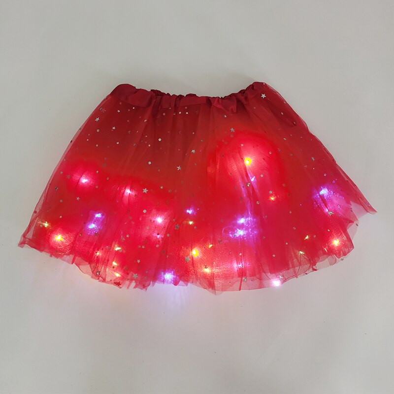 LED świecące światło spódnica z tiulu dorosłych dzieci dziewczyny księżniczka Tutu spódnica dzieci tkaniny Party taniec minispódniczka kostium ubrania Cosplay: B09-23x28cm