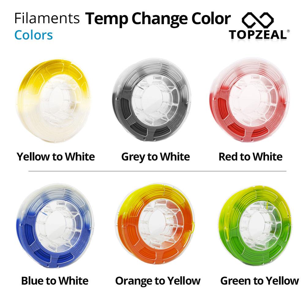 TOPZEAL PLA Filament Farbe Geändert durch Temperatur, 1KG Spule 1.75mm Filament PLA, dimensional Genauigkeit +/-0.05mm für 3D Drucker