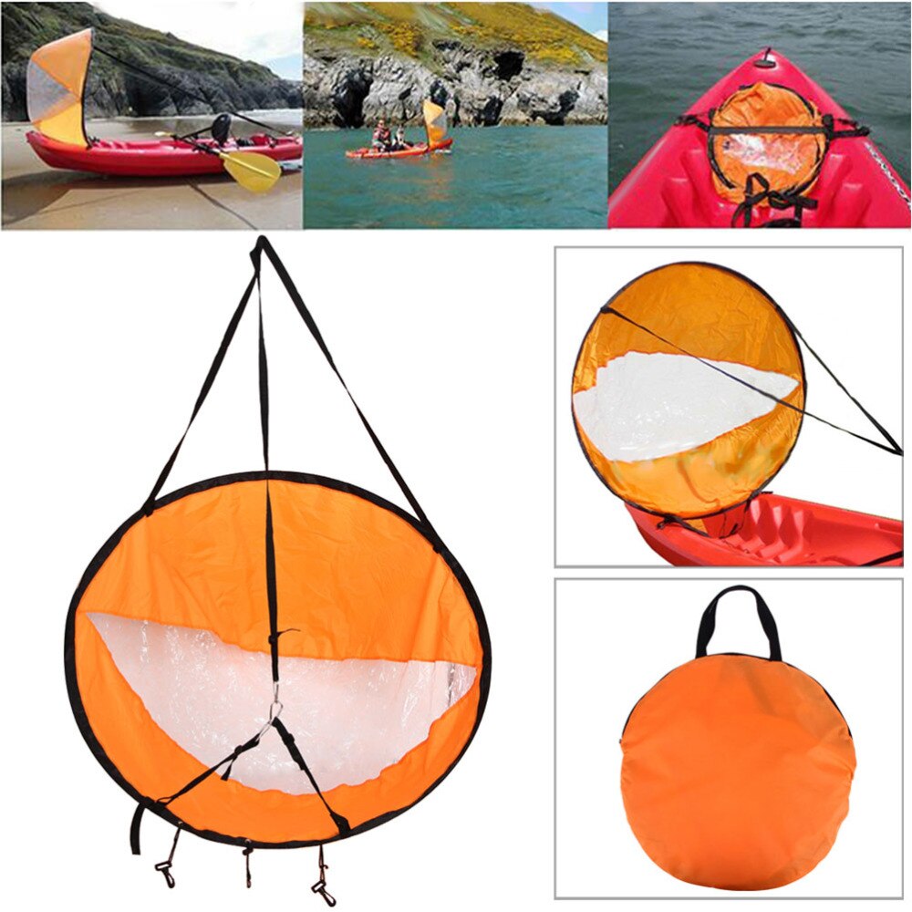 1 Set Foldable Kayak Boat Wind Sail Canoe Paddle Board Sailing Downwind Sail Kayak Canoe Paddle Accessories for Outdoor (Ora