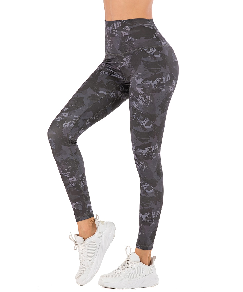 Yaavii Camouflage Printed Fitness Leggings Women High Waist Yoga Pants Gym Sportswear Elastic Tight Trouser with Hidden pocket