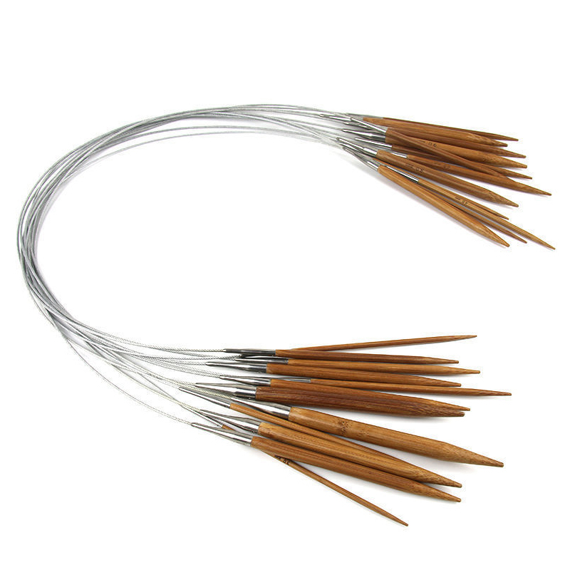 3,0 mm-12,0 mm DIY Handwerk Kleidung NäHenne Rundstricknadeln Braun Bambus & Edelstahl Edelstahl Rohr Häkelnadel