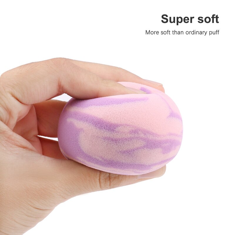 Esponja de maquillaje veteado con forma de gota de agua, esponjas correctoras para base, polvo mezclado húmedo seco, esponja cosmética, accesorios de maquillaje