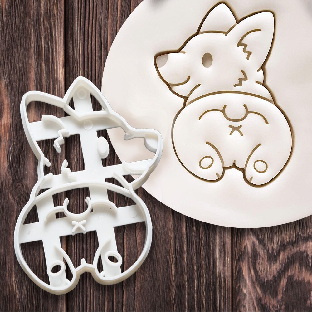 3 Stks/set Biscuit Bakken Tool Leuke Grappige Corgi Hond Vormige Cookie Cutters Mold Keukengerei Bakvormen Tool Diy Mold Voor Kids hand