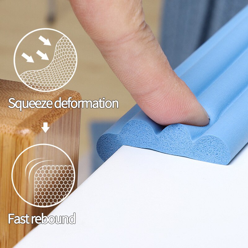 2M Desk Edge Guard Strip Self-Adhesive Door and Window Sealing Strip Baby Safety Table Corner Protection Anti-collision Strip