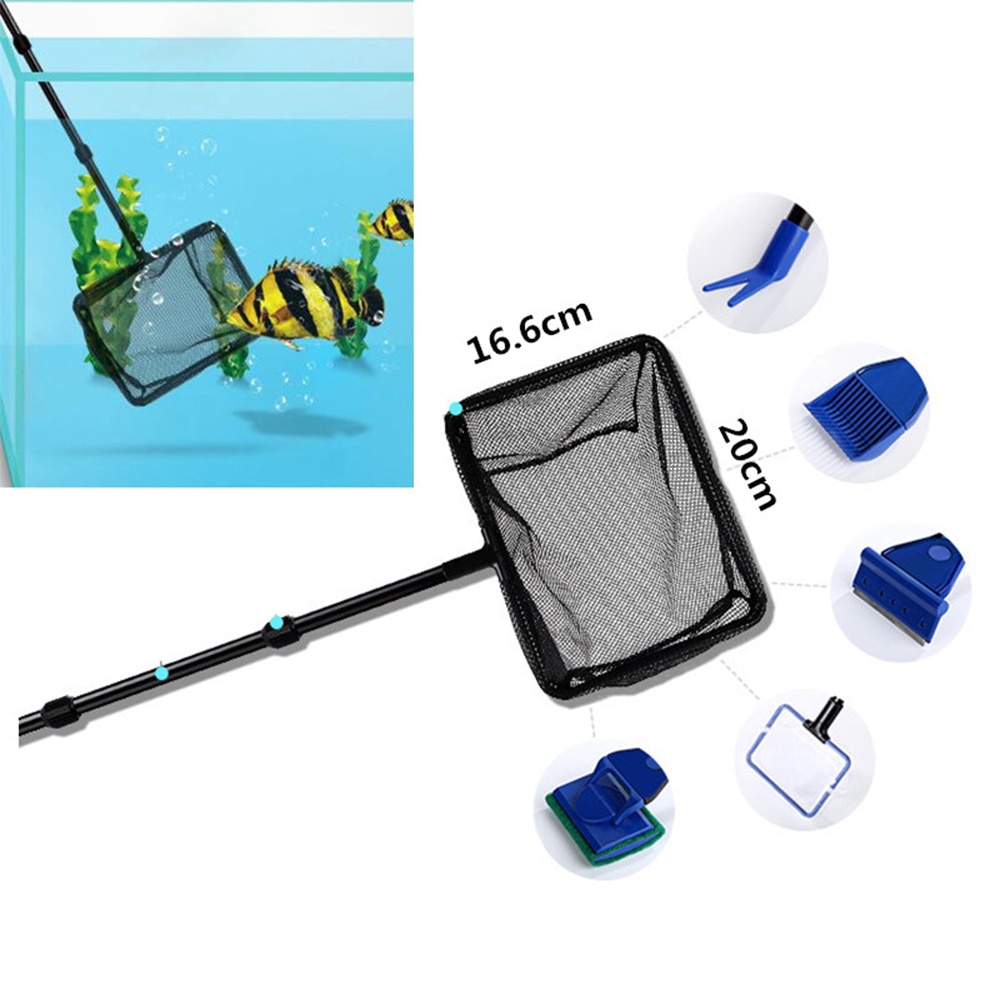 6 in 1 Aquarium Fish Tank Clean Tools Adjustable Cleaning Kit Fish Tank Gravel Cleaner Siphon for Water Changing