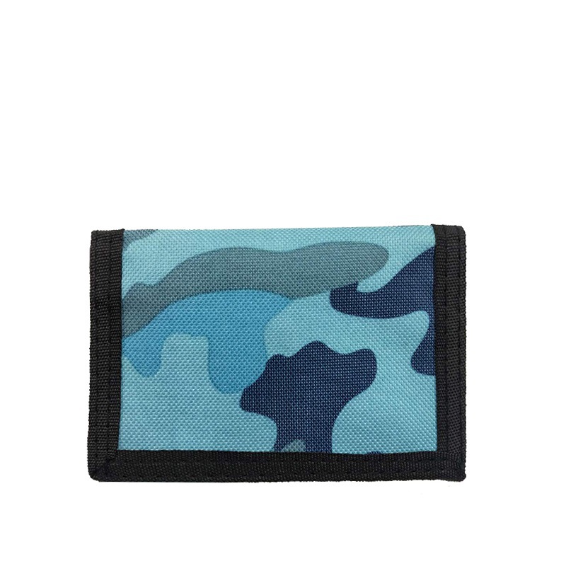 Nylon Rfid Fabric Camouflage Boys Wallet With Key Holder Trifold Canvas Outdoor Sports Kids Wallet Wallet For Teenage Boys: black