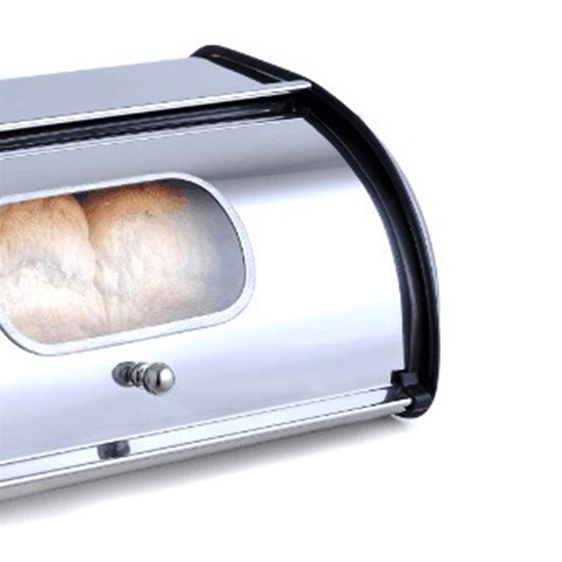 Roestvrij Staal Brood Storage Case Met Venster Brood Cake Container Thuis Keuken Brood Box Organizer Bakkerij Keuken Gadget