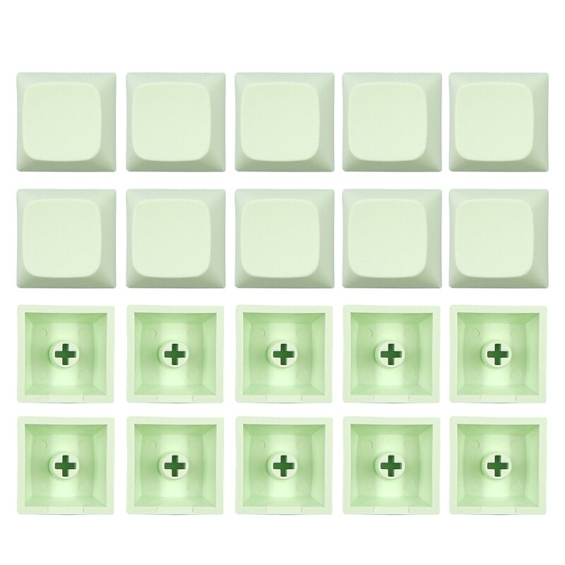 20PCs PBT Blank DIY Keycap Mechanical Keyboard Installation 1U 1X XDA Profile No Print Keycap Set for MX Switches: Green