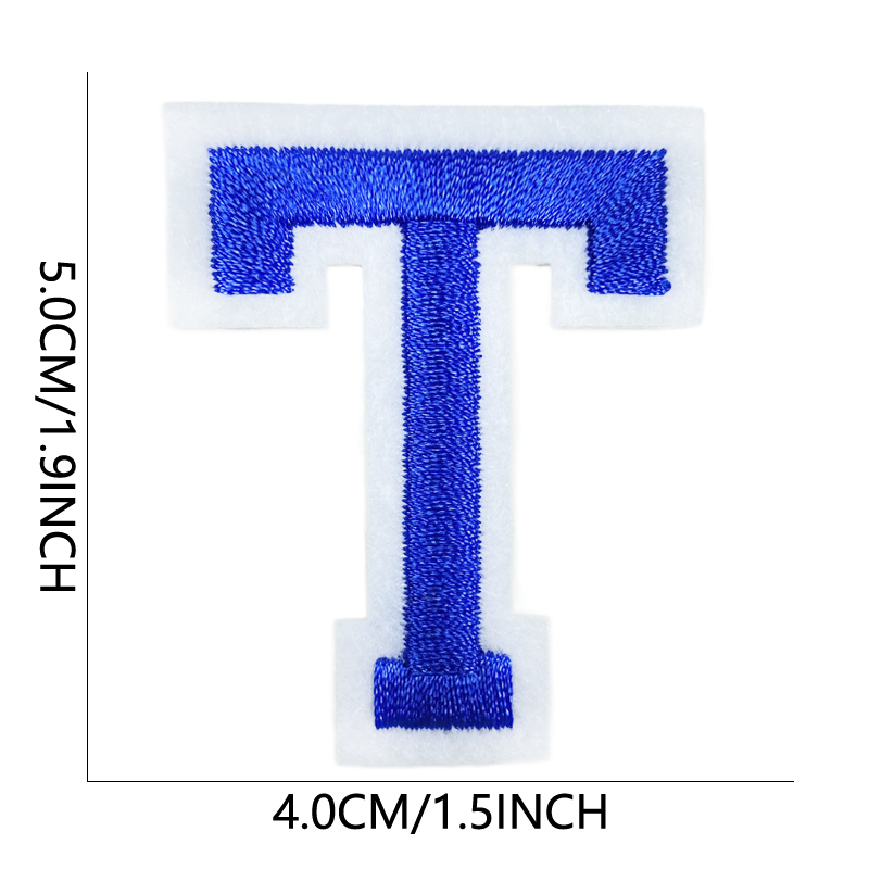 Parches para planchar con letras bordadas azules Para Ropa Mochila Parches Para Naszywki Letras alfabeto coser Bordadas Adhesivas Ropa