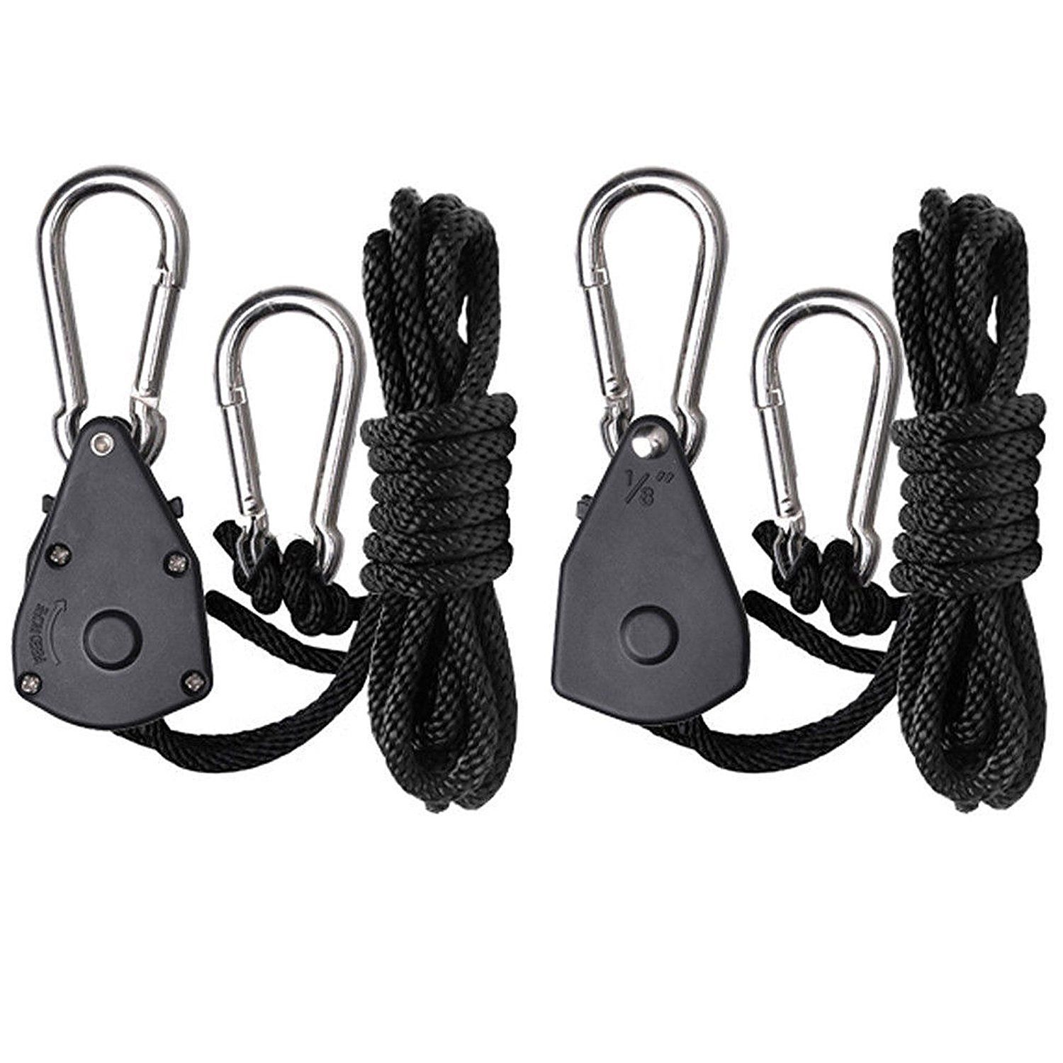 4 Stuks 1/8 Inch Zware Verstelbare Grow Light Ratchet Touw Hanger Yoyo Voor Groeien Licht Armaturen Tuinieren