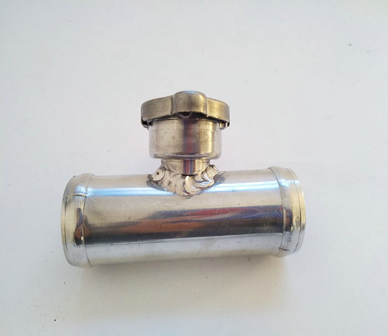 38mm 1-1/2" o.d All Aluminum In-Line Radiator Hose Connector Filler Neck/ Cap