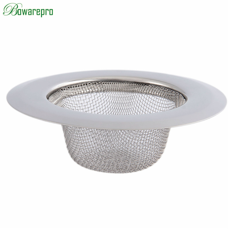 bowarepro Stainless Steel Bath Shower Drain Hole Filter Trap Metal Sink Strainer Shower Bathroom Plug Filter 9cm Kitchen Waste