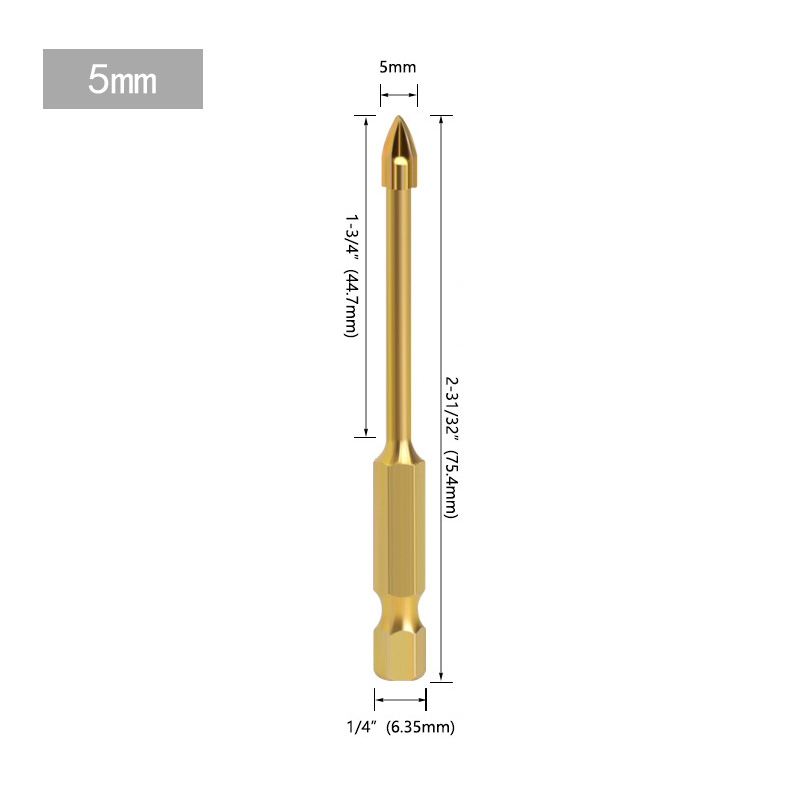 Concrete Twist Tile Drill Bit for Ceramic Tile 6mm Tungsten Carbide Drill Bit Universal Indestructible Cross Hex Tile Drill Bits: Silver / 160mm