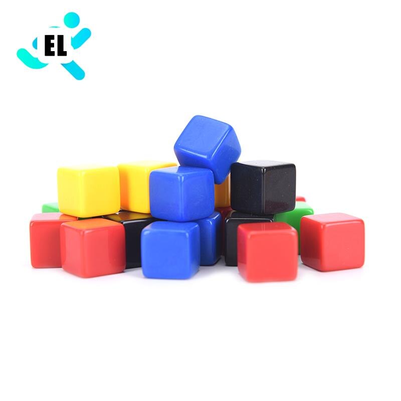 10 Stks/set Acryl Blokjes Blokken Blanco Dobbelstenen Buitenlandse Handel Producten 16Mm Vierkante Hoek Kleur Board Game Dice Vroeg onderwijs