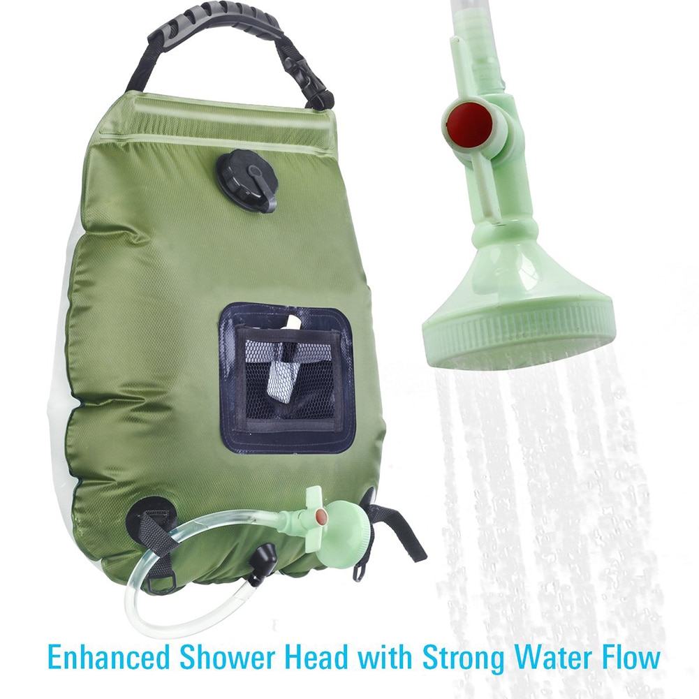 Water Bags For Outdoor Solar Hiking Camping Shower Bag 20L Heating Camping Shower Hydration Bag Hose Switchable Shower Head