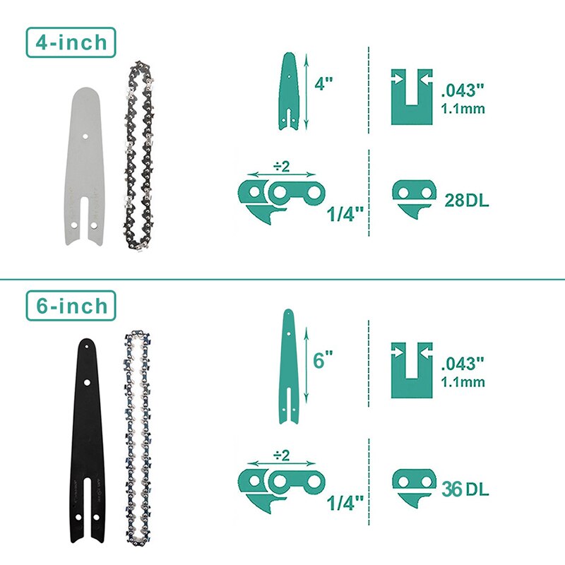 4 6 Inch Chains for 4/6 Inch Electric Saw Chainsaw Chain 6 Inches Electric Saw Parts,4 6 Inch chainsaw guide plate