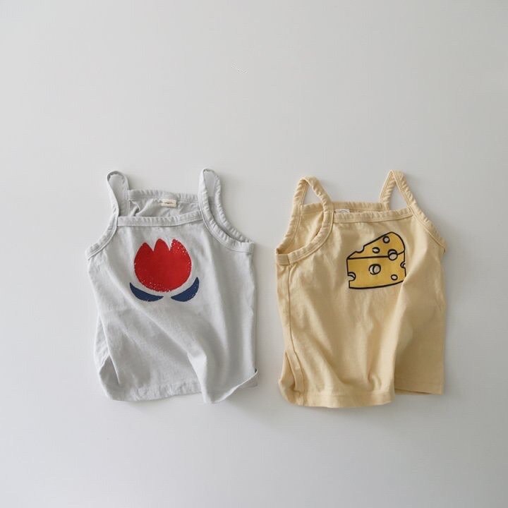 Été Bébé Enfant En Bas Âge Fille Dessin Animé Photos Coton Sans Manches Sling T-shirt Enfant Filles Décontracté Mince Enfants Vêtements