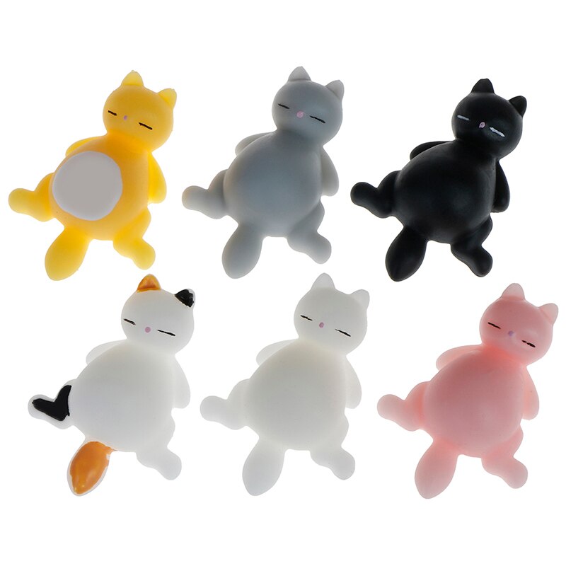 Mini Squishy suave lindo gato de color antiestrés bola divertida estrés Squishies Squeeze juguetes Mochi Abreact alivio pegajoso eliminar mascotas