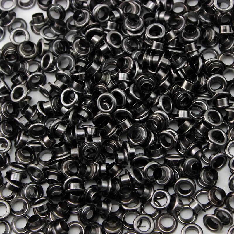 300set 6mm eyelet Black Nickel metal copper eyelets buttons clothes accessory handbag findings