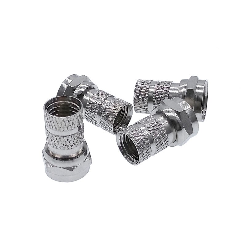 Conectores de Cable Coaxial tipo F, 10 piezas, 75-5, materiales de latón, conectores de línea única, conector F