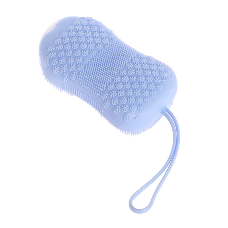 Silikonowa szczotka robić kąpieli prysznic bańka gąbka robić peelingu szczotka czyszczenie łazienki szczotka robić masażu robić szorowania powrót robić ciała strąk prysznic: niebieski