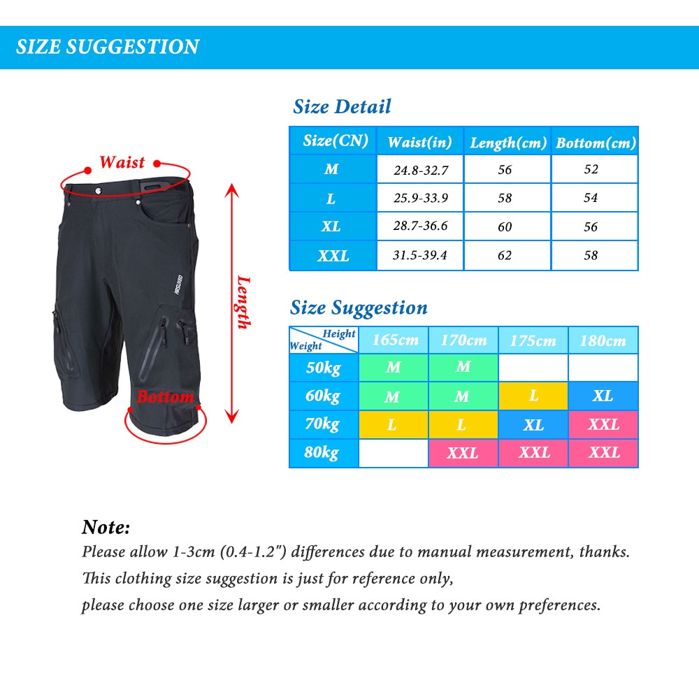 Lixada baggy shorts fiets fiets mtb broek wielrennen kleding polyamide shorts ademend losse pasvorm casual outdoor