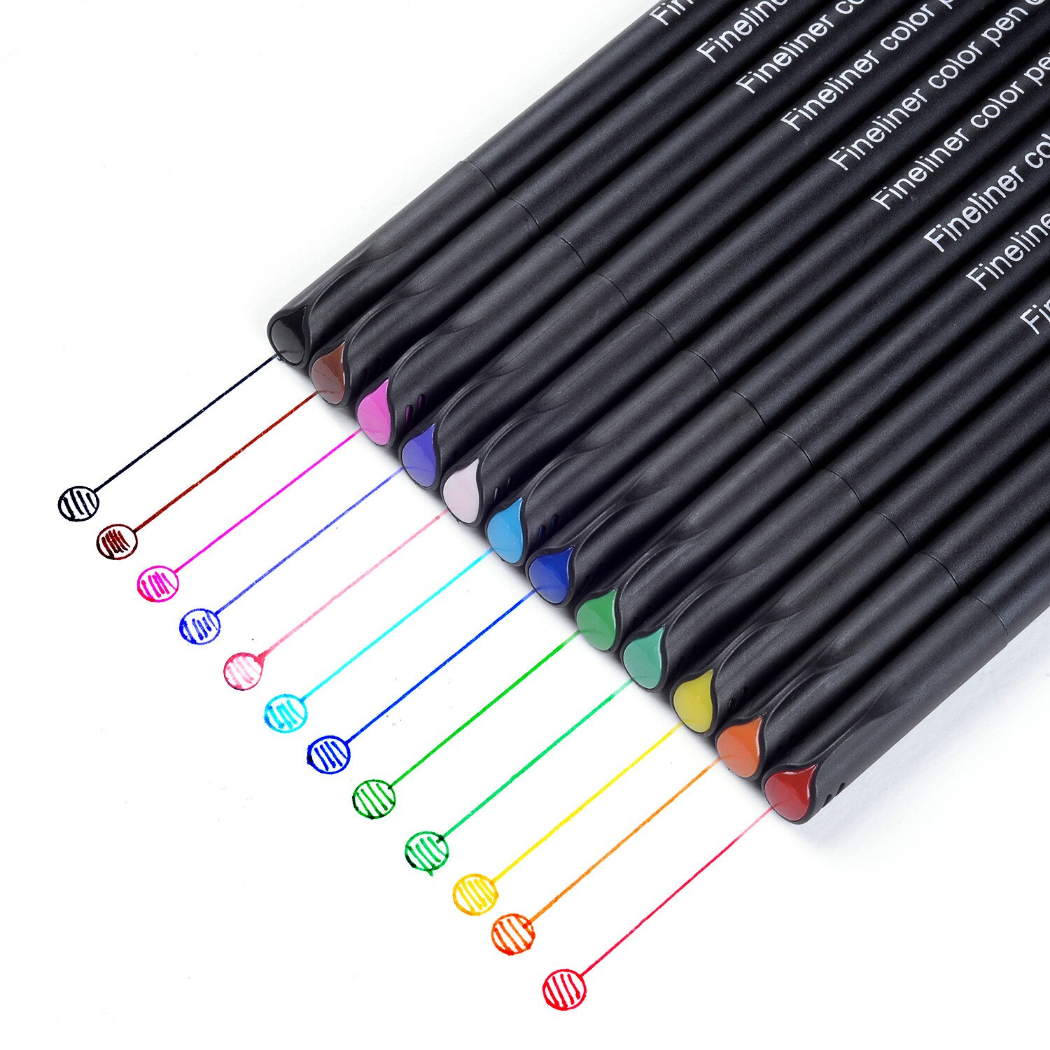 24 Colors 0.4 mm Fiber Marker Pen Fineliners Water... – Vicedeal
