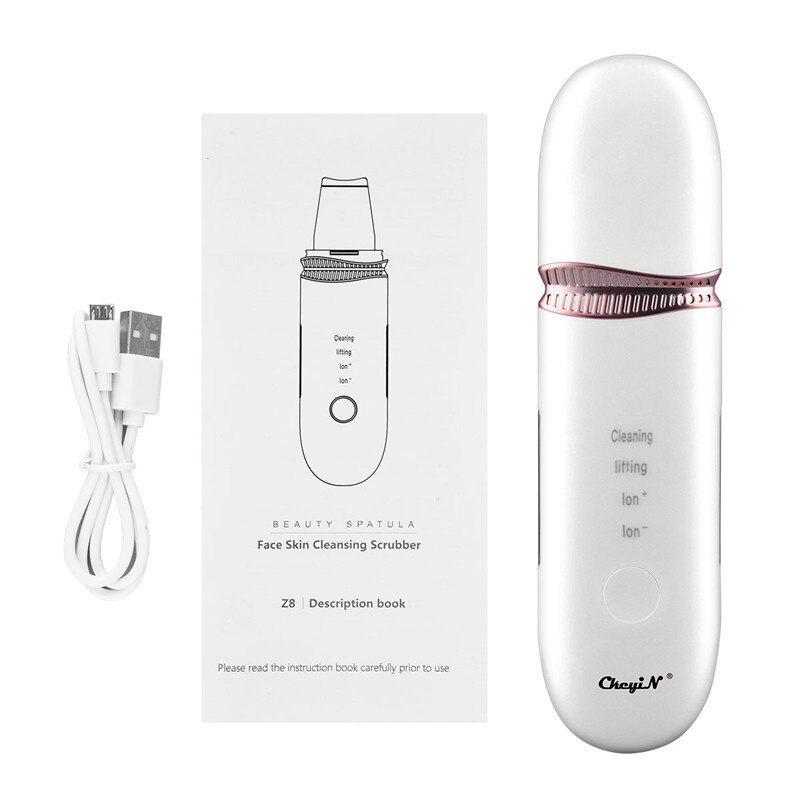 Ultrasonic Skin Scrubber Vibration Face Spatula Facial Pore Cleaner Blackhead Remover Exfoliator Peeling Shovel Lifting Massager: MR570W