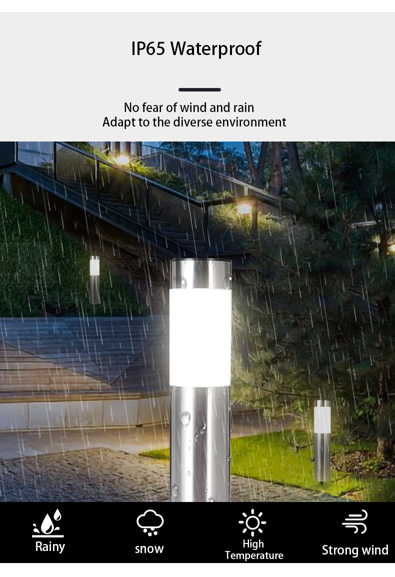 Luces solares para jardín al aire libre, luces LED cilíndricas, luces de tubo largo, luces de jardín, luces enchufables impermeables