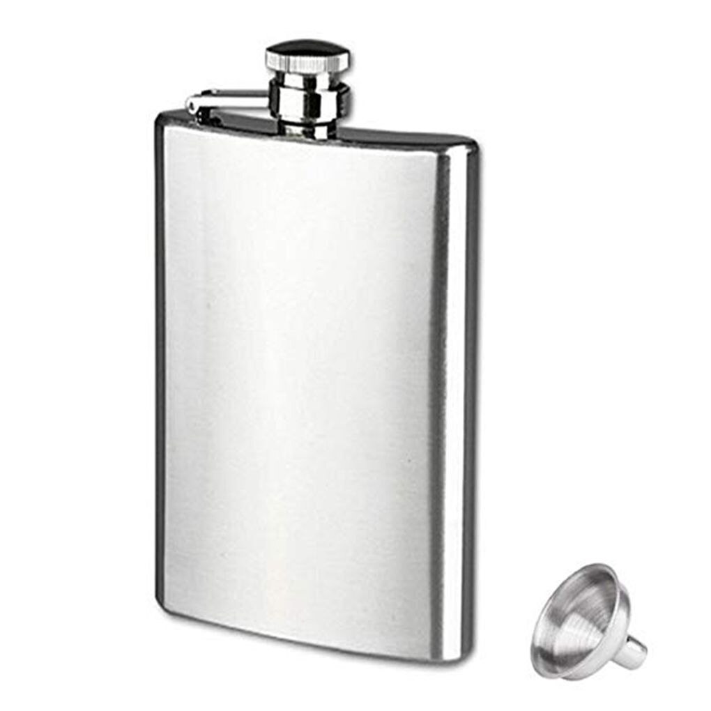 Botella de acero inoxidable para bebidas, frasco con tapa para licor, Whisky, Alcohol, embudo, , 1 ud.,: 10oz