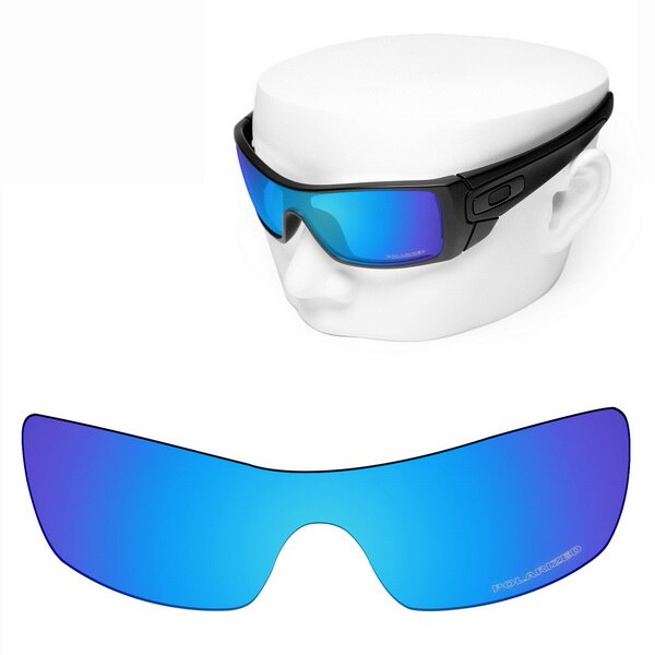 Oowlit anti-ridse udskiftningsglas til oakley batwolf  oo9101 ætsede polariserede solbriller: Bule spejl