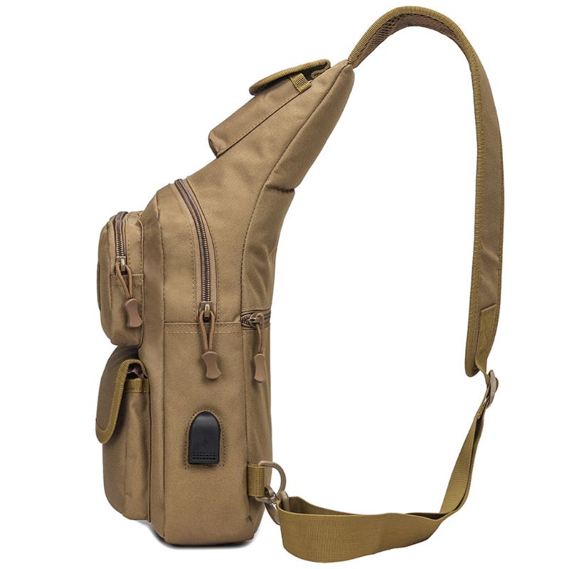 Slyngetaske nylon brystpung med stor kapacitet skulder crossbody taske til mænd afslappet multifunktion anti-tyveri udendørs sportshåndtaske