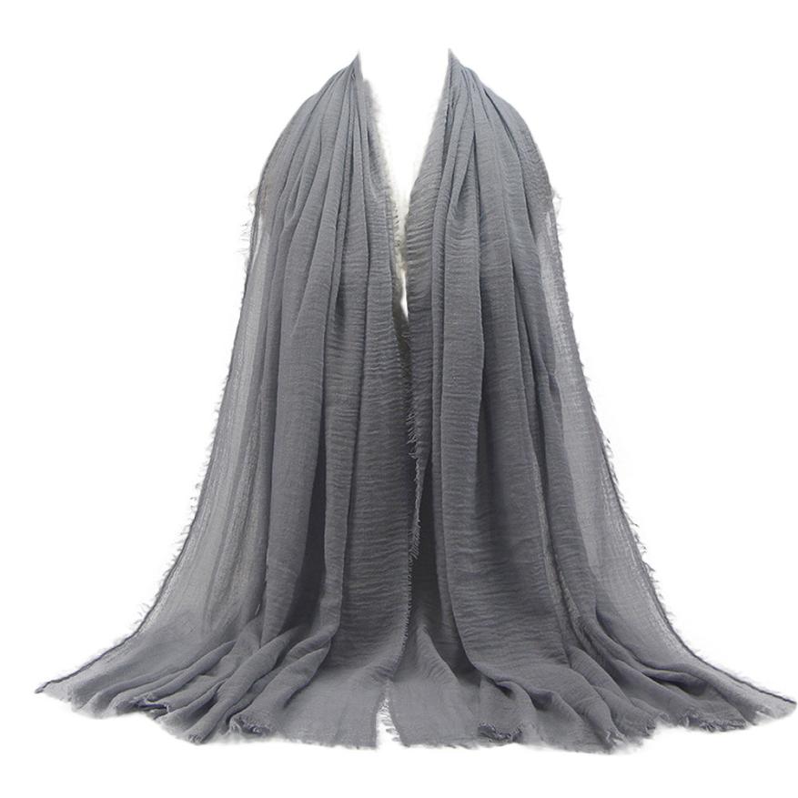 Premium Viscose Maxi Crinkle Cloud Hijab Scarf Shawl Soft Islam Muslim Women Lady Sales #J05: Gray