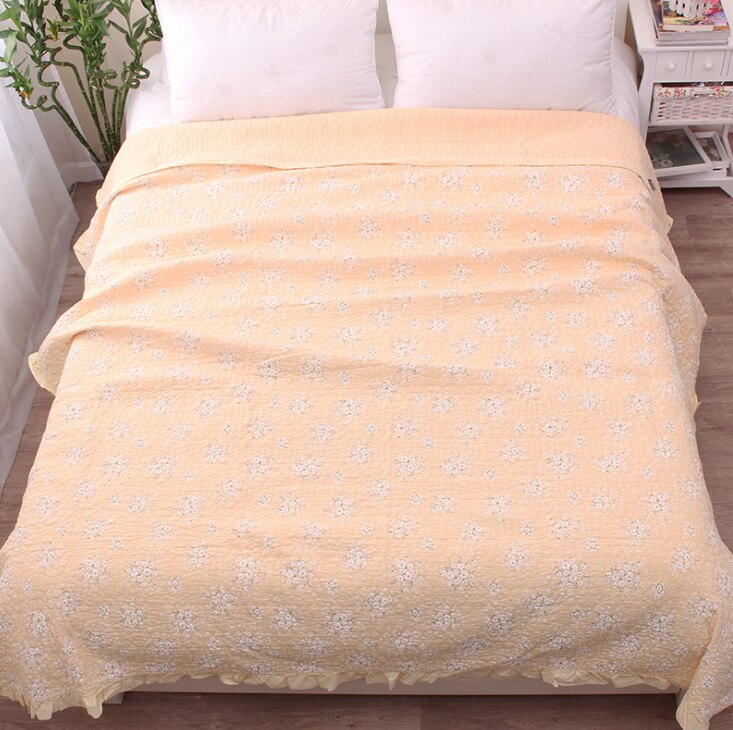 Katoen katoen zomer quilt zand wassen Filippijnse kant lotusblad airconditioning quilt dunne dekbed kleine bloemen zomer quilt