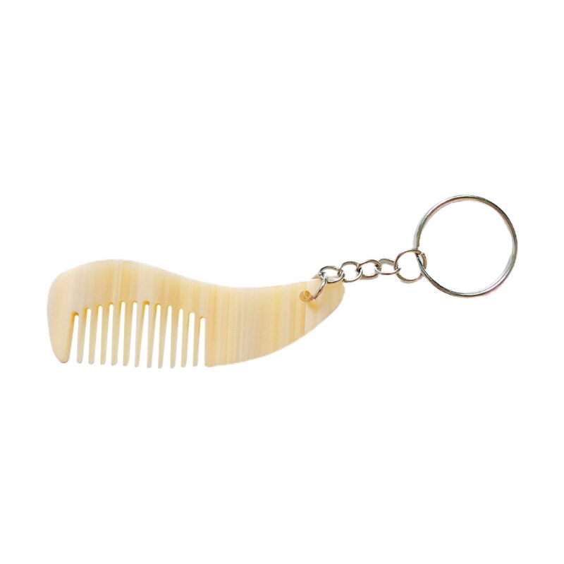 Mini peigne à cheveux en acétate , porte-clés Portable, belle brosse à cheveux imprimée léopard, outils de coiffure, porte-clés de voyage pour femmes: 4