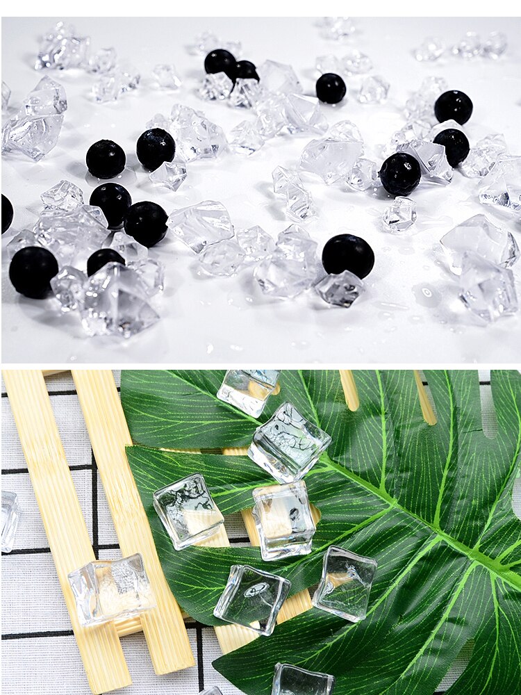 5pcs Simulation Ice Cube Acrylic 2.5CM Ice Particles Transparent Photography Props Photo Studio Shooting Beverage Decor JU0060