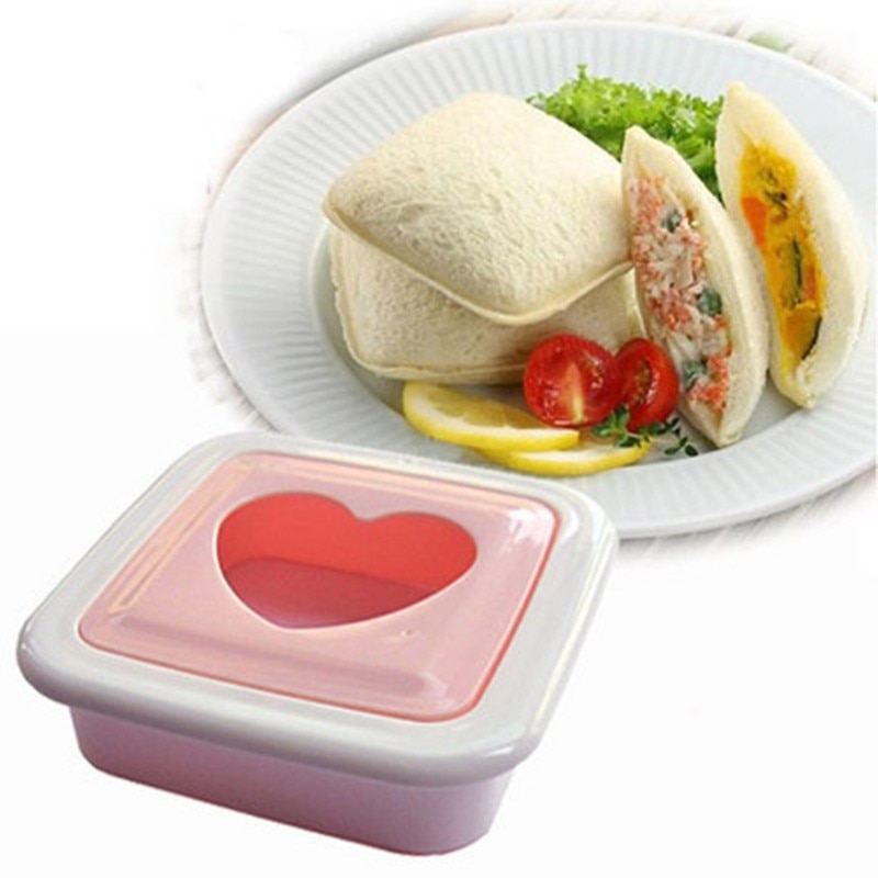 Molde para sándwich con forma de corazón, fabricante de tostadas, cortador de moldes para desayuno, accesorios de cocina, herramientas @