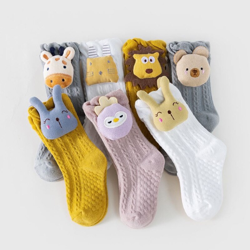 Kindje Anti Slip Vloer Schattige Dieren Katoenen Sokken Herfst Winter Pasgeboren Warme Dikke Zachte Baby Meisje Jongen Indoor Non Skid knie Sok